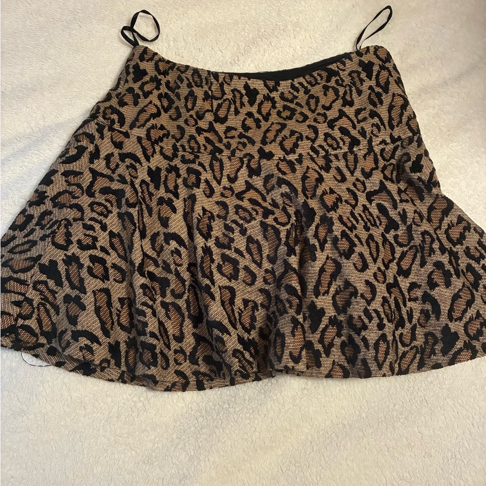 Leopard Print A-Line Skirt